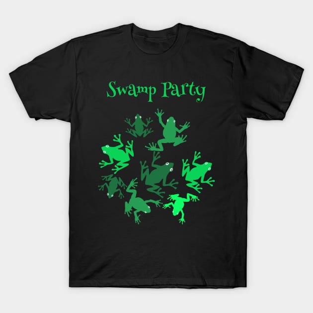 Frogs Swamp Party Green T-Shirt by SpecialTs